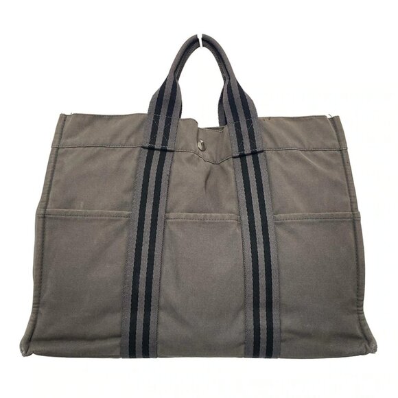 Auth HERMES Fourre Tout Tote PM - Dark Gray Black Canvas None Tote Bag - Picture 2 of 10